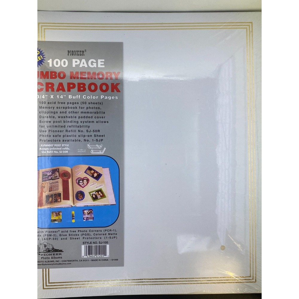 Pioneer Jumbo 11.75 x 14 White Scrapbook Album + 50 Buff Color‎ Pages New SI-100
